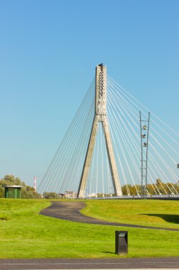 Modern bridge (Swietokrzyski) in Warsaw, Poland clipart