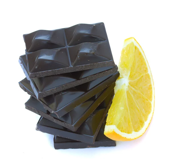 Stock image Chokolate bar with orange slice