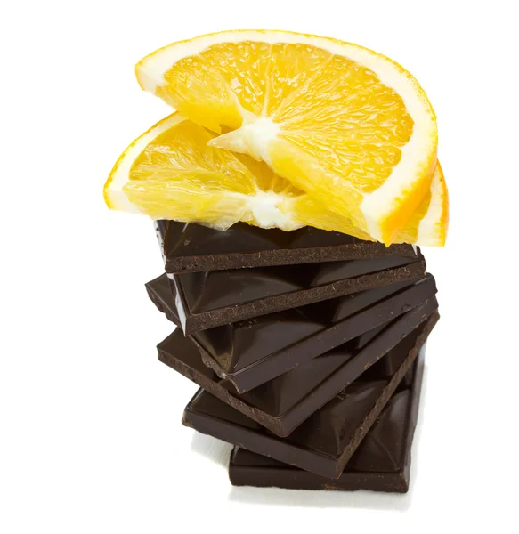 Stock image Chokolate bar with orange slice