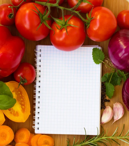 Blank notebook for recipes — Stock Photo, Image