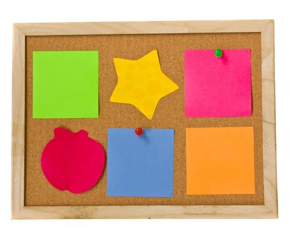 Notes on cork board — Stock Photo, Image