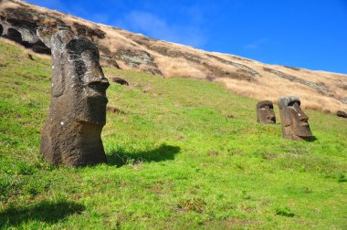 gömülü moai Paskalya Adası