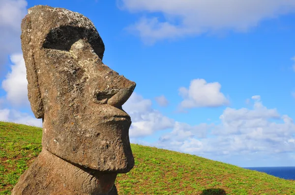 Einsame Moai auf Osterinsel — Stockfoto