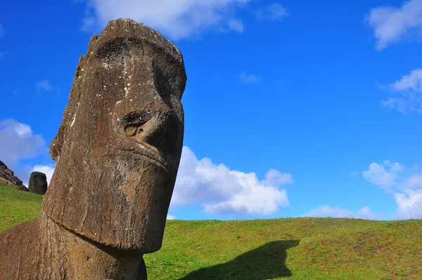 Ensam moai på Påskön Stockbild