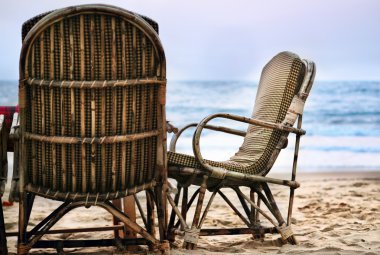 Chairs with view to the ocean clipart