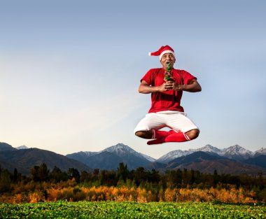 Christmas yoga clipart