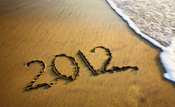 2012 jaar op het strand — Stockfoto