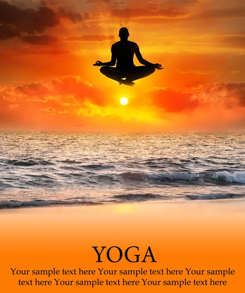 Flying Yoga silhouette — Stock Photo, Image