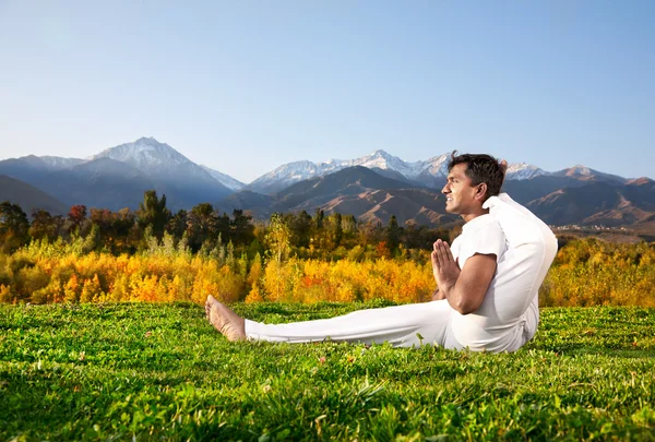 Yoga Advance posan en las montañas —  Fotos de Stock