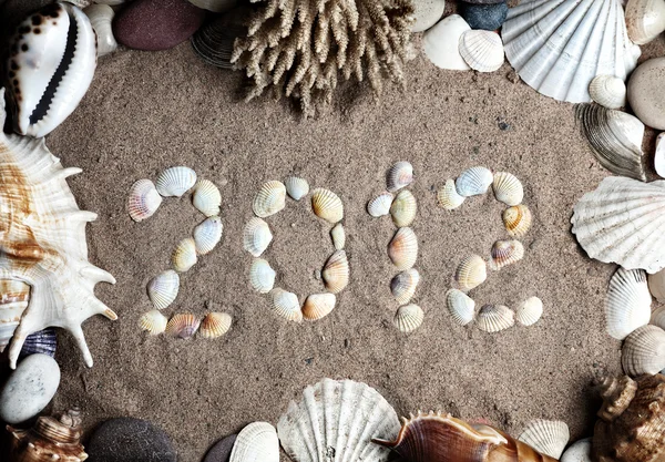 2012 year from seashells — Stock Photo, Image