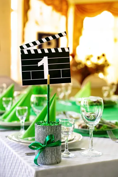 Wedding table in Movie style — Stock Photo, Image