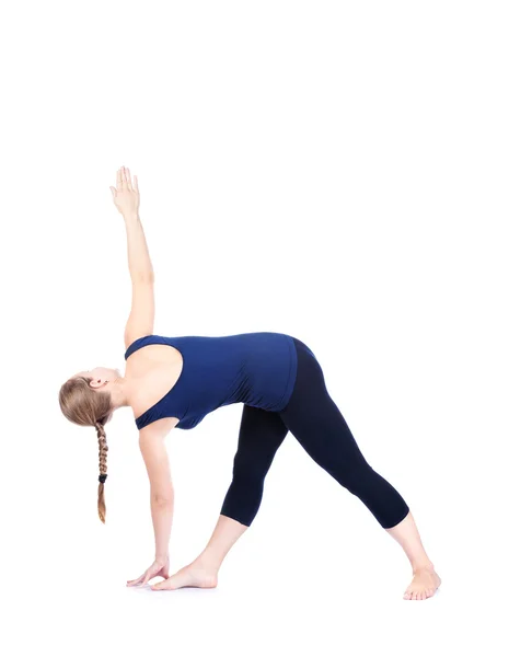Yoga triangle pose — Stock Photo, Image
