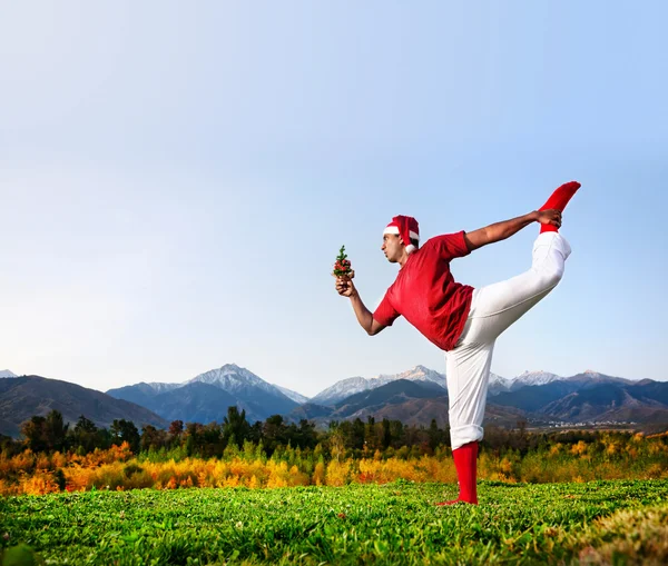 Kerstmis yoga danser vormen — Stockfoto