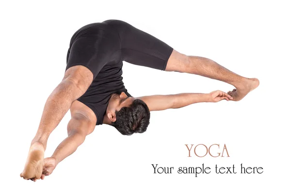 Yoga supta konasana halasana pose — Stock Photo, Image