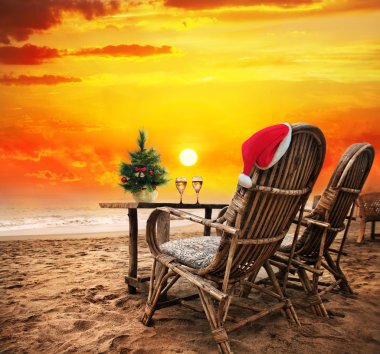 Christmas on the beach clipart