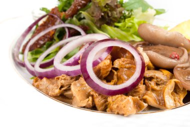 Salad with mushrooms clipart