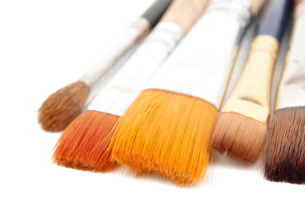 Paint brushes on a white background. — Stock Photo, Image