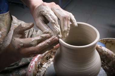 Potter on the potters wheel clipart