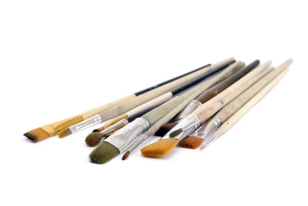 Artist brushes on white background — Stock Photo, Image
