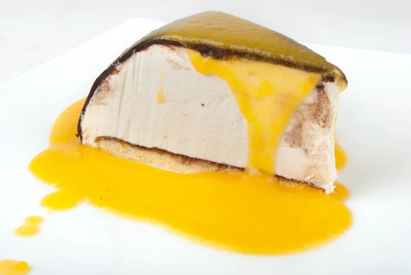 Dessert - oranje cheesecake — Stockfoto