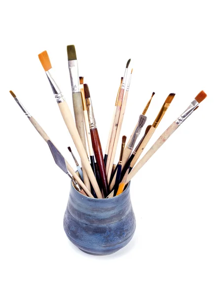 Brushes in vase — Stock Photo, Image