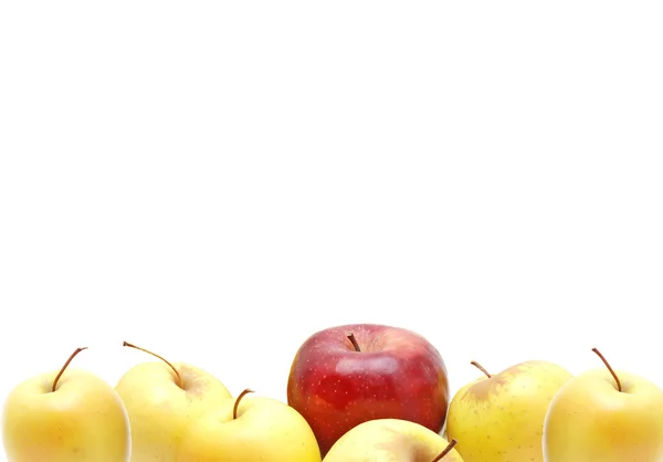 Jabłka na tle whiye — Zdjęcie stockowe