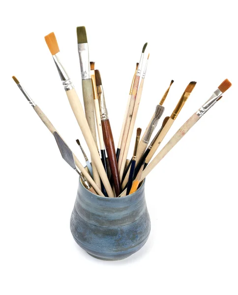 Brushes in pot — Stock Photo, Image