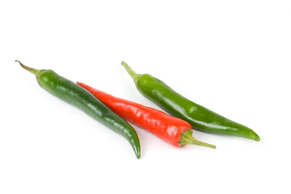 Chilli peppers on white background — Stock Photo, Image