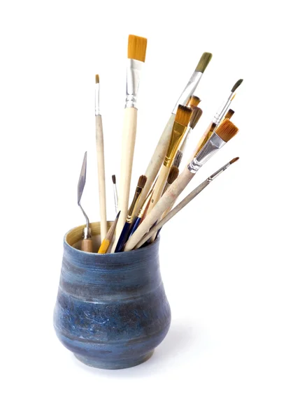 Brushes in vase — Stock Photo, Image