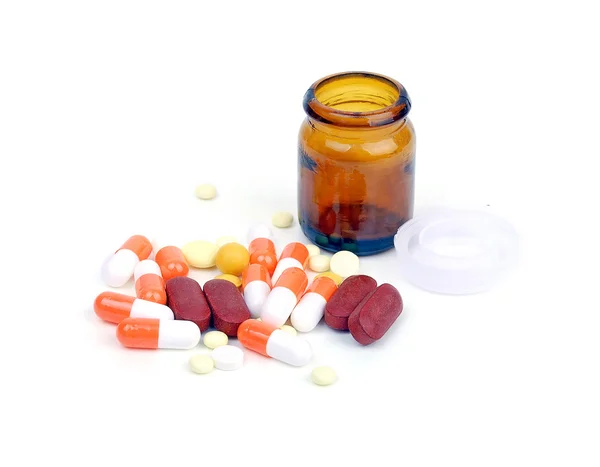 Jar with tablets Stock Image