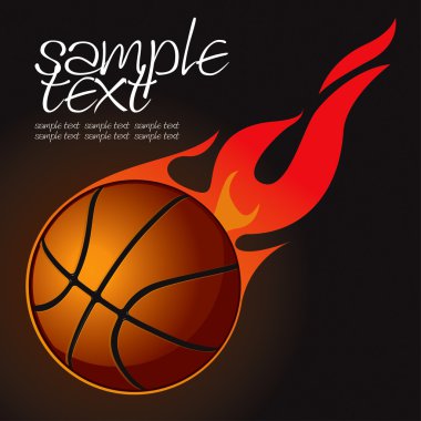 Basketball Fire Ball 2 clipart