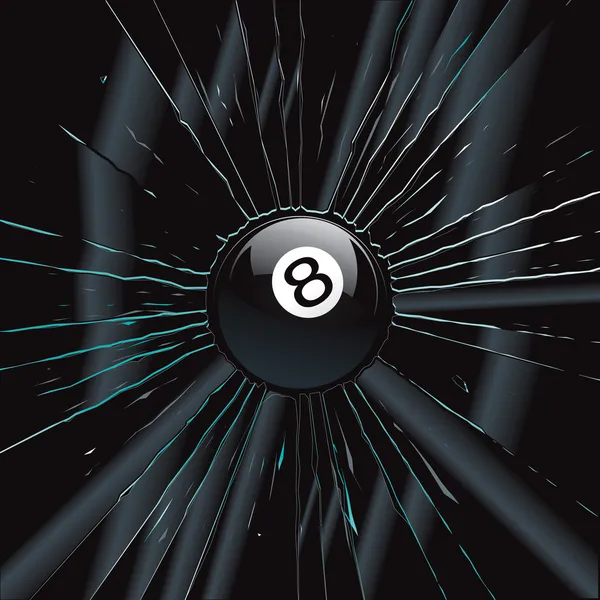 Broken Glass 2 8 Ball — Stock Vector