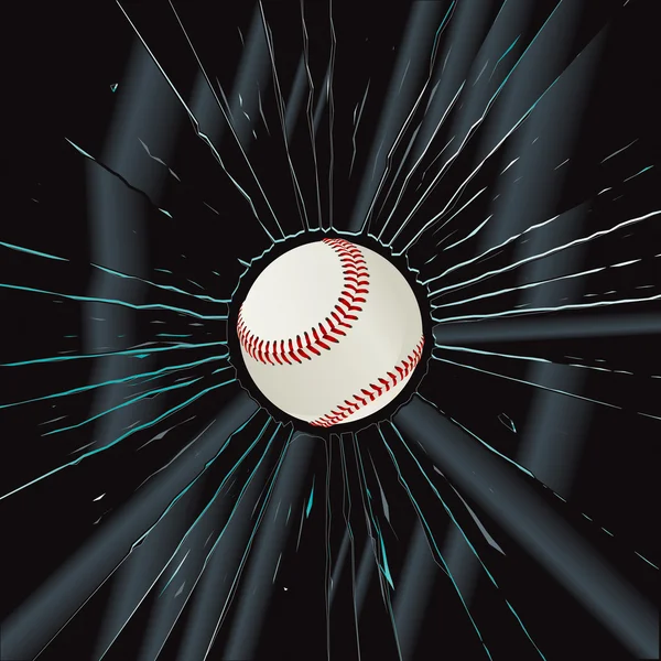 Rozbité sklo 2 baseball — Stockový vektor