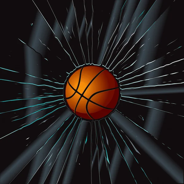 Broken Glass 2 Basketball — Stock Vector