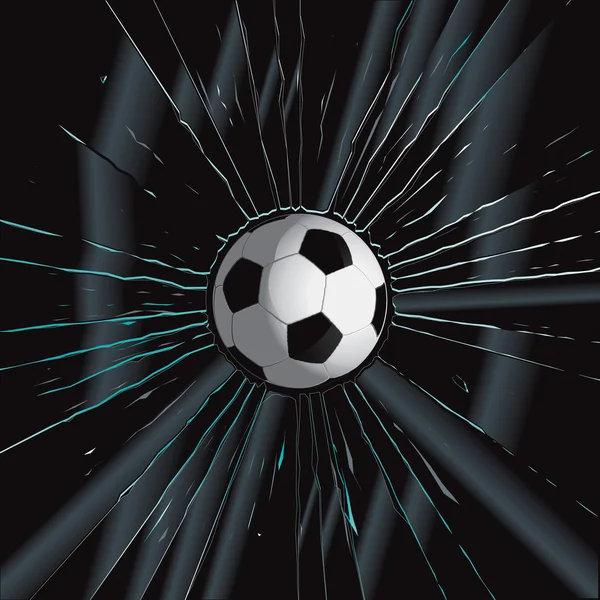 壊れたガラス 2 サッカー ボール — ストックベクタ