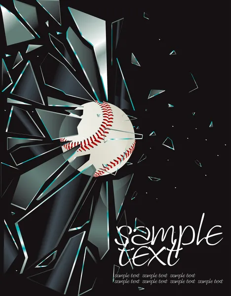 Baseball en verre cassé — Image vectorielle