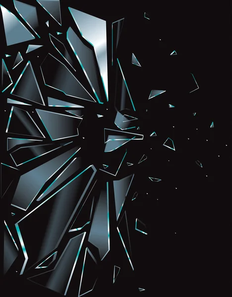 破碎的玻璃黑 1 — 图库矢量图片