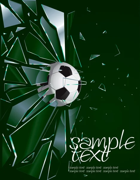 Ballon de football en verre cassé 2 — Image vectorielle