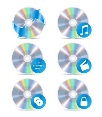 CD icon set 3 clipart