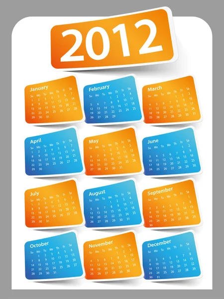 Diseño del calendario 2012 — Archivo Imágenes Vectoriales
