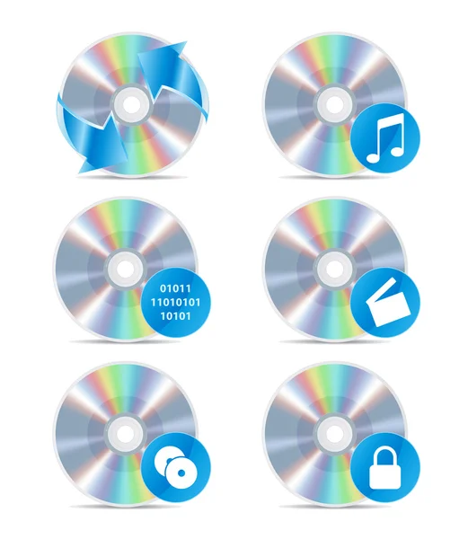 Sada 3 CD ikon — Stockový vektor