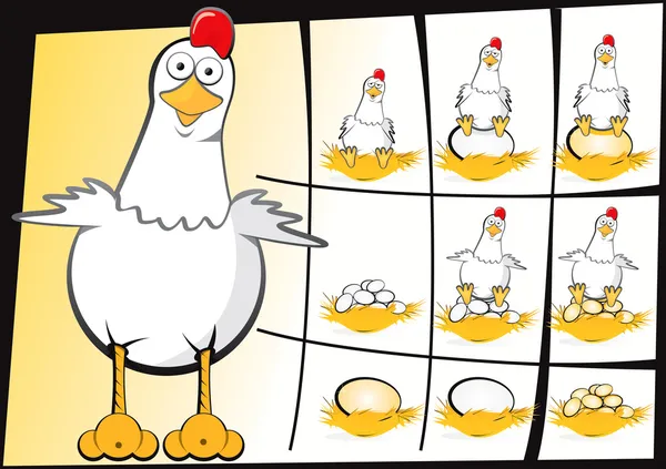 Hühner und Eier — Stockvektor