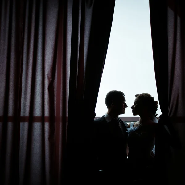 Una bella sposa e uno sposo — Foto Stock