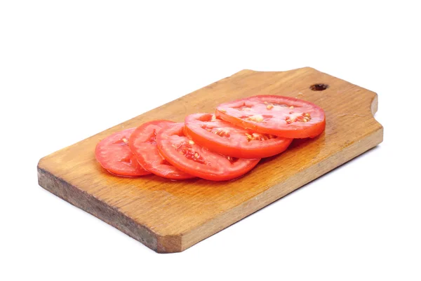 Sliced fresh red tomatoes isolated on white background — Stock Photo, Image