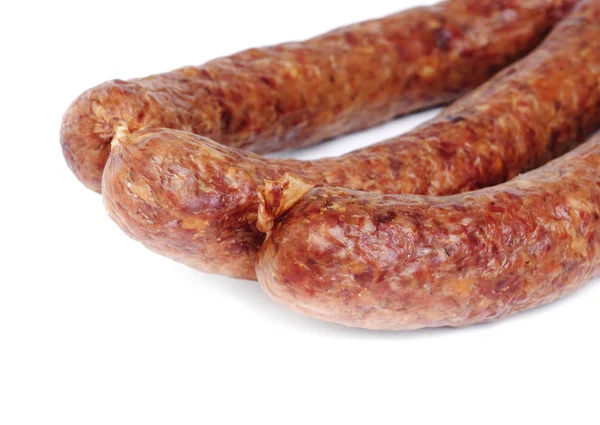 Sausage isolation on white background .Meat product. — Stock Photo, Image