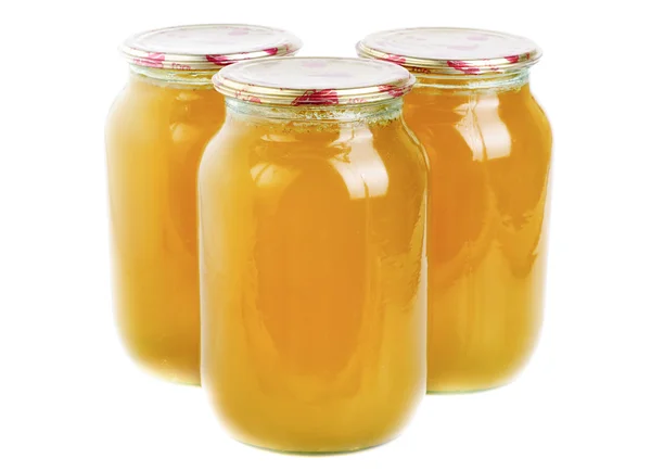 Honey in glass jar isolated — Stock Photo, Image