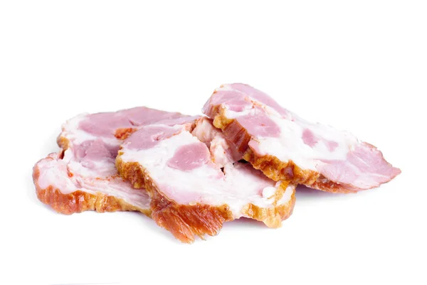 Fleischwaren in Scheiben geschnitten isoliert auf weißem Hintergrund — Stockfoto