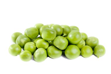 Pile of green peas isolated on the white background clipart