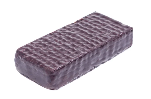 Cialda di cioccolato isolata su fondo bianco — Foto Stock