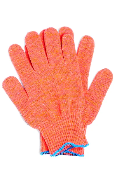 Handschoenen oranje kleur geïsoleerd op witte achtergrond — Stockfoto